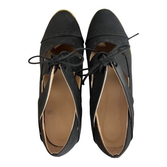 NOKIO Ankle Booties Breathable Retro Short Block Heel Chunky Pointed Toe Cutout - Picture 8 of 10